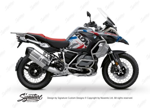 BKIT 3368 BMW R1250GS Adventure Ice Grey Safari Red Blue Stickers Kit 01