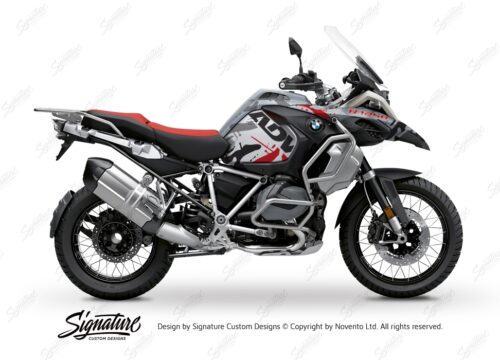 BKIT 3369 BMW R1250GS Adventure Ice Grey Safari Red Grey Stickers Kit 01