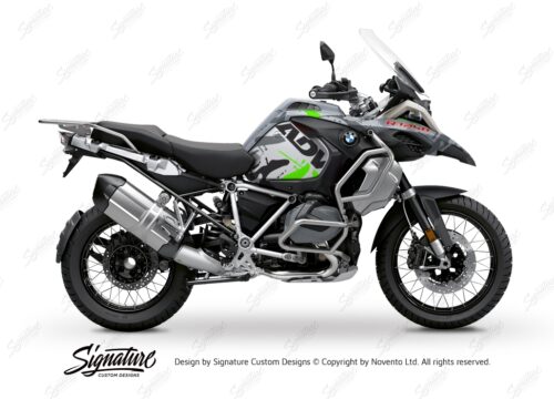 BKIT 3371 BMW R1250GS Adventure Ice Grey Safari Grey Fluo Green Stickers Kit 01