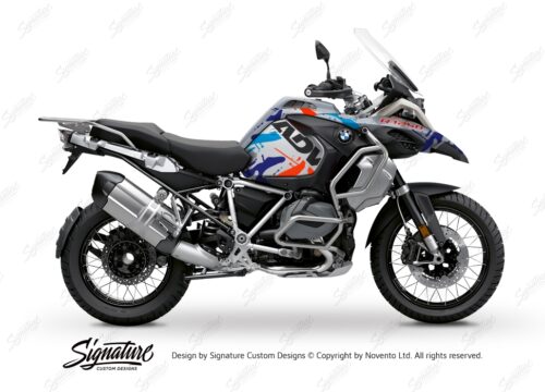 BKIT 3373 BMW R1250GS Adventure Ice Grey Safari Royal Blue Light Blue Fluo Red Stickers Kit 01