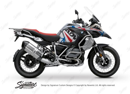 BKIT 3374 BMW R1250GS Adventure Ice Grey Spike Red Blue Stickers Kit 01