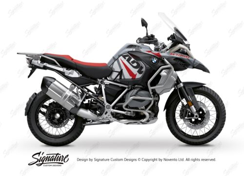 BKIT 3375 BMW R1250GS Adventure Ice Grey Spike Red Grey Stickers Kit 01