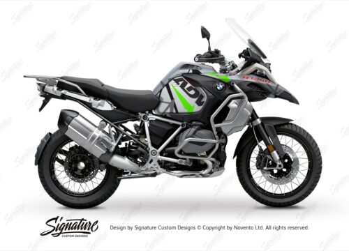 BKIT 3377 BMW R1250GS Adventure Ice Grey Spike Grey Fluo Green Stickers Kit 01