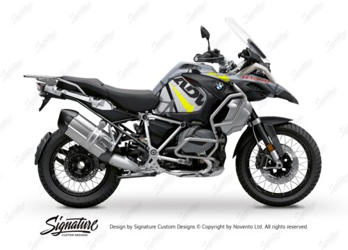 BKIT 3378 BMW R1250GS Adventure Ice Grey Spike Grey Fluo Yellow Stickers Kit 01