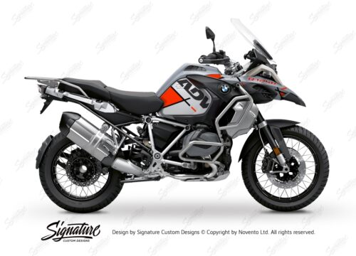 BKIT 3383 BMW R1250GS Adventure Ice Grey Vector Fluo Red Stickers Kit 01