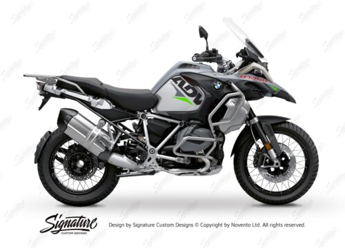 BKIT 3388 BMW R1250GS Adventure Ice Grey Velos Grey Fluo Green Stickers Kit 01