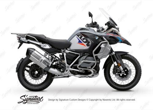 BKIT 3390 BMW R1250GS Adventure Ice Grey Velos Royal Blue Light Blue Fluo Red Stickers Kit 01