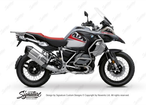 BKIT 3392 BMW R1250GS Adventure Ice Grey Vivo Red Grey Stickers Kit 01