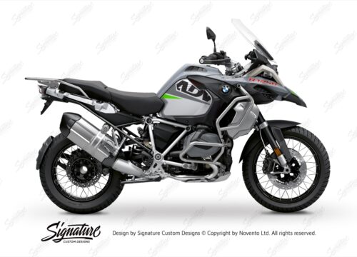 BKIT 3394 BMW R1250GS Adventure Ice Grey Vivo Grey Fluo Green Stickers Kit 01