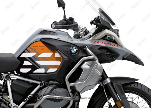 BSTI 3408 BMW R1250GS Adventure Ice Grey Anniversary Limited Edition Tank Stickers Orange Black 02