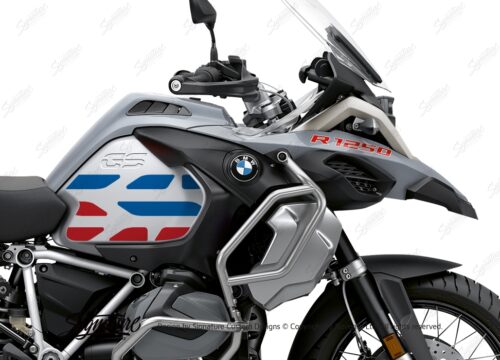 BSTI 3409 BMW R1250GS Adventure Ice Grey GS Lines Tank Stickers Red Blue 02