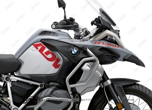 BSTI 3411 BMW R1250GS Adventure Ice Grey Side Tank ADV Stickers Red