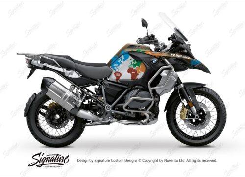 BKIT 3570 BMW R1250GS Adventure Style Exclusive The Globe Multicolour Stickers Kit 01