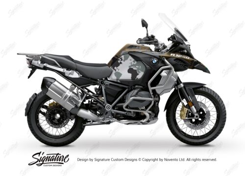 BKIT 3572 BMW R1250GS Adventure Style Exclusive The Globe Black Grey Stickers Kit 01