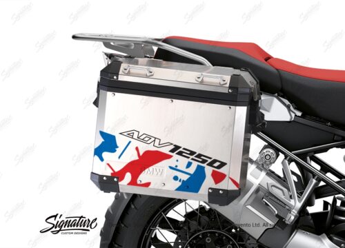 BSTI 3456 BMW R1250GS Adventure Pannier Safari Red Blue Stickers Kit 02