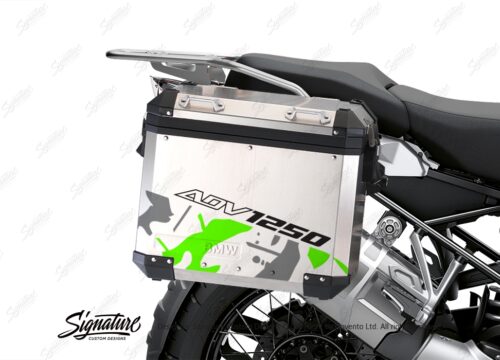 BSTI 3459 BMW R1250GS Adventure Pannier Safari Grey Fluo Green Stickers Kit 02