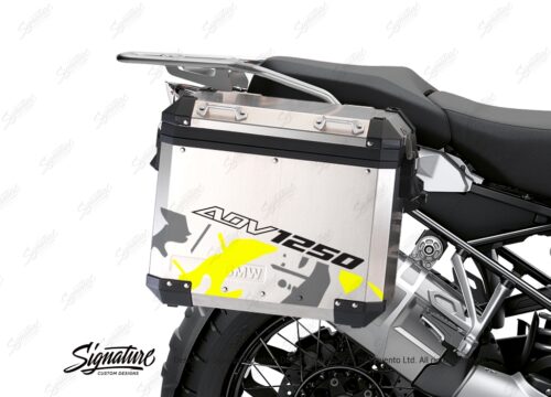 BSTI 3460 BMW R1250GS Adventure Pannier Safari Grey Fluo Yellow Stickers Kit 02