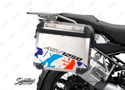 BSTI 3461 BMW R1250GS Adventure Pannier Safari Royal Blue Light Blue Fluo Red Stickers Kit 02