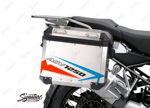 BSTI 3468 BMW R1250GS Adventure Pannier Spike Royal Blue Light Blue Fluo Red Stickers Kit 02