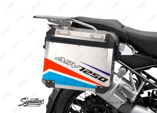 BSTI 3485 BMW R1250GS Adventure Pannier Vivo Royal Blue Light Blue Fluo Red Stickers Kit 02