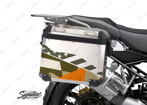 BSTI 3487 BMW R1250GS Adventure Pannier M90 Camo Military Orange Stickers Kit 02