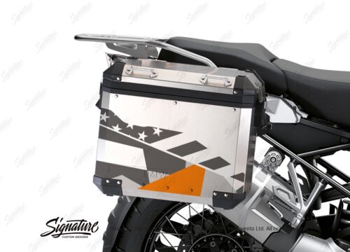 BSTI 3488 BMW R1250GS Adventure Pannier M90 Camo Grey Orange Stickers Kit 02