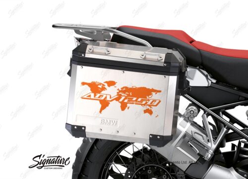 BSTI 3538 BMW R1250GS Adventure Panniers The Globe ADV1250 Orange Stickers Kit 02