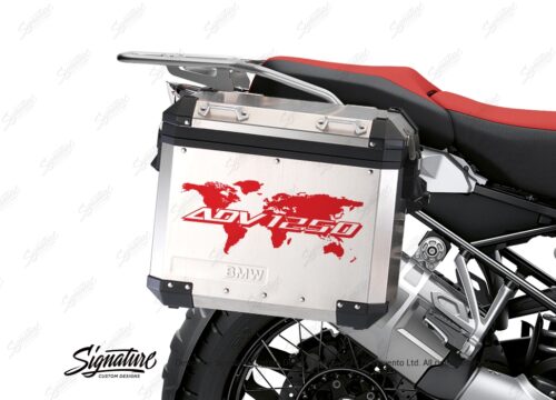 BSTI 3539 BMW R1250GS Adventure Panniers The Globe ADV1250 Red Stickers Kit 02