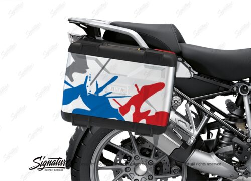 BSTI 3610 BMW R1250GS Vario Pannier Safari Red Blue Stickers Kit 02