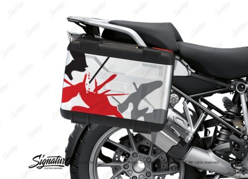 BSTI 3612 BMW R1250GS Vario Pannier Safari Red Grey Stickers Kit 02