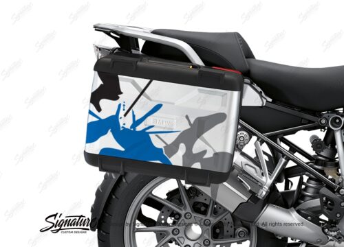 BSTI 3613 BMW R1250GS Vario Pannier Safari Blue Grey Stickers Kit 02