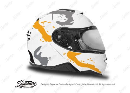 HEL 3645 Shoei Neotec II White Safari Series Yellow Grey Stickers Kit Right