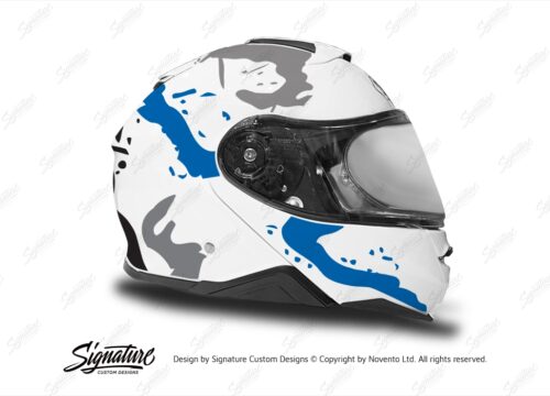 HEL 3648 Shoei Neotec II White Safari Series Blue Grey Stickers Kit Right