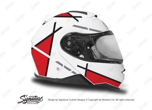 HEL 3654 Shoei Neotec II White Vector Series Red Stickers Kit Right