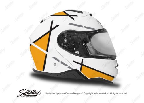 HEL 3656 Shoei Neotec II White Vector Series Yellow Stickers Kit Right