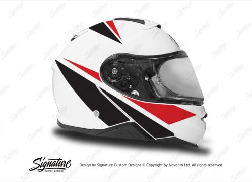 HEL 3659 Shoei Neotec II White Vivo Series Red Black Stickers Kit Right