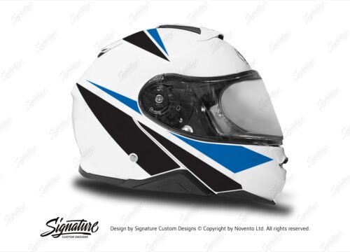 HEL 3660 Shoei Neotec II White Vivo Series Blue Black Stickers Kit Right