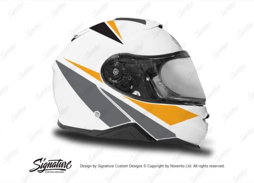 HEL 3661 Shoei Neotec II White Vivo Series Yellow Black Grey Stickers Kit Right