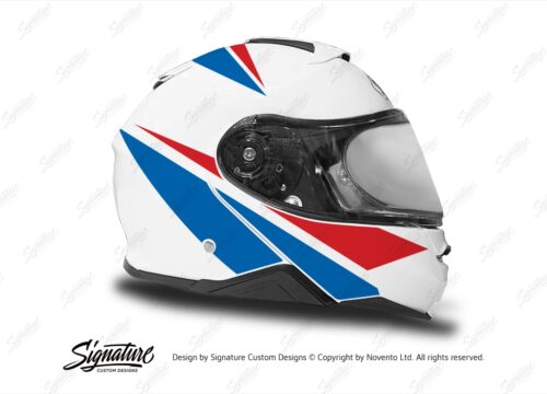 HEL 3662 Shoei Neotec II White Vivo Series Red Blue Stickers Kit Right