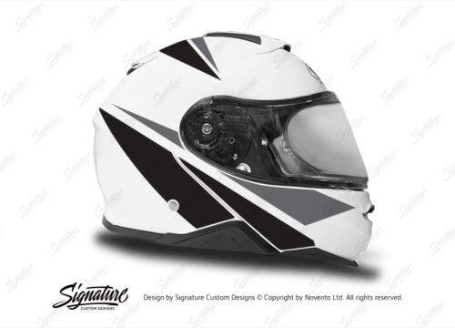 HEL 3663 Shoei Neotec II White Vivo Series Black Grey Stickers Kit Right