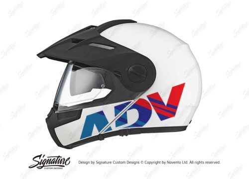 HEL 3715 Schuberth E1 White ADV Msport Stickers Kit 01