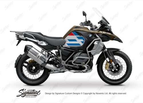 BKIT 3758 BMW R1250GS Adventure Style Exclusive Silver Tank Spirit Lines V1 Red Blue Stickers Kit 01