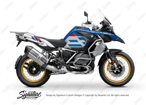 BKIT 3759 BMW R1250GS Adventure Style HP Silver Tank Spirit Lines V1 Red Blue Stickers Kit 01