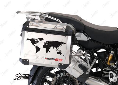 BSTI 1008 BMW GS Alluminium Panniers The World R1200GS Stickers Red 02