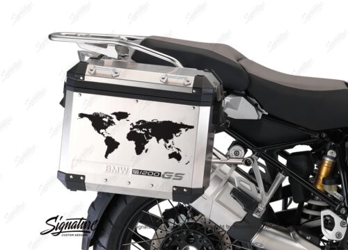 BSTI 1008 BMW GS Alluminium Panniers The World R1200GS Stickers Silver 02