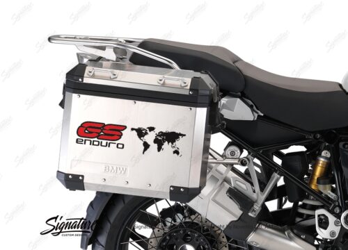 BSTI 1015 BMW GS Alluminium Panniers The World GS Enduro Stickers Red 02