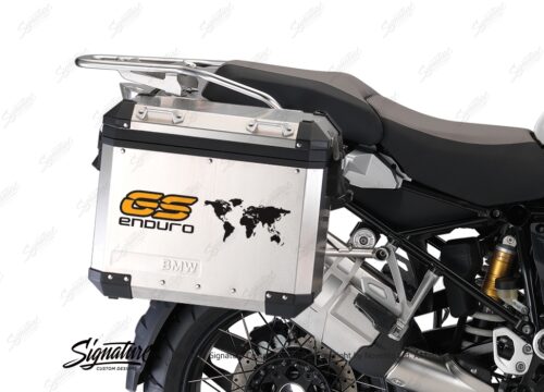 BSTI 1015 BMW GS Alluminium Panniers The World GS Enduro Stickers Saffron Yellow 02