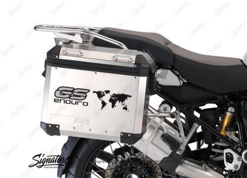 BSTI 1015 BMW GS Alluminium Panniers The World GS Enduro Stickers Silver 02