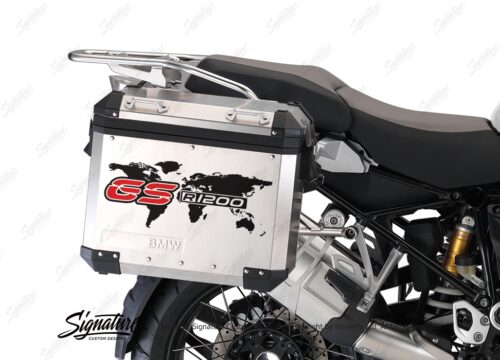 BSTI 1089 BMW GS Alluminium Panniers The World GS R1200 Stickers Red 02