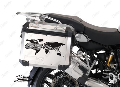 BSTI 1089 BMW GS Alluminium Panniers The World GS R1200 Stickers Silver 02